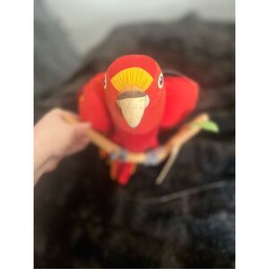 Vintage 1980's Angelitos Original Perched Parrot Stuffed Animal New Plush